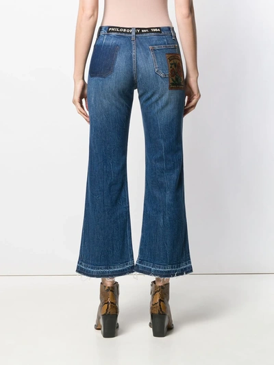 Shop Philosophy Di Lorenzo Serafini Cropped Flare Jeans In Blue