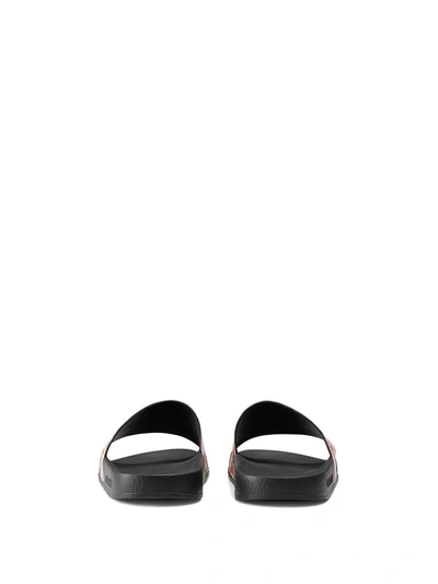 Shop Gucci Gg Blooms Supreme-canvas Slides In Black