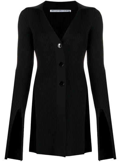 Shop Alexander Wang Split-embellished Cardigan In Black