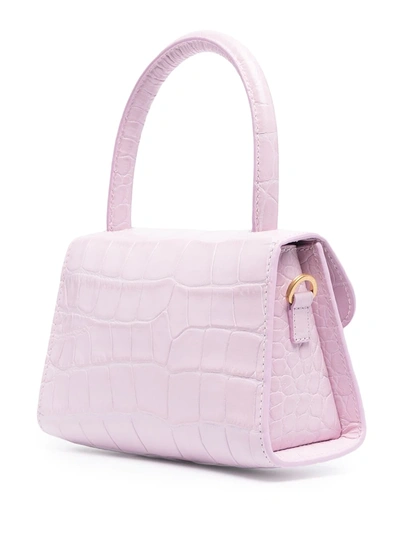 Shop By Far Mini Embossed Tote In Pink