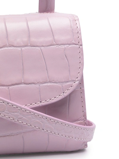 Shop By Far Mini Embossed Tote In Pink