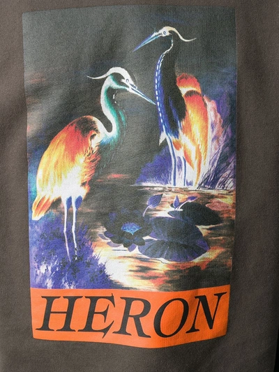 Shop Heron Preston Graphic Print Cotton Sweatshirt In Brown