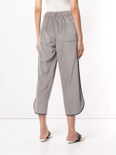 Shop Jejia Claire Velvet Trousers In Grey