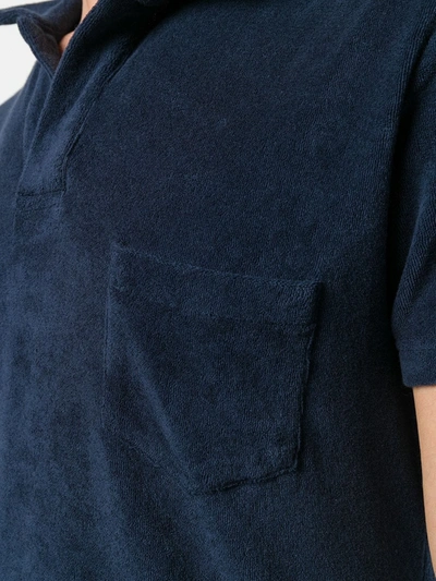 Orlebar Brown Towelling Resort Polo Shirt In Blue