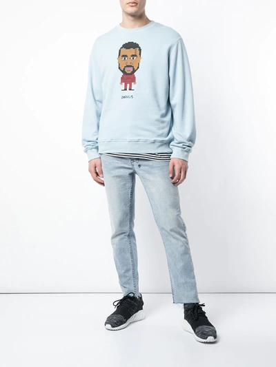 Mostly Heard Rarely Seen 8-bit Genius Print Sweatshirt In Blue