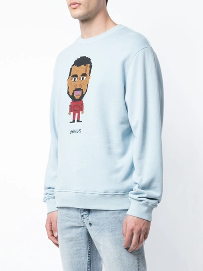 Mostly Heard Rarely Seen 8-bit Genius Print Sweatshirt In Blue