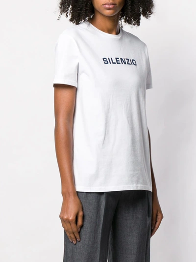 Shop Aspesi Silenzio Print T-shirt In White