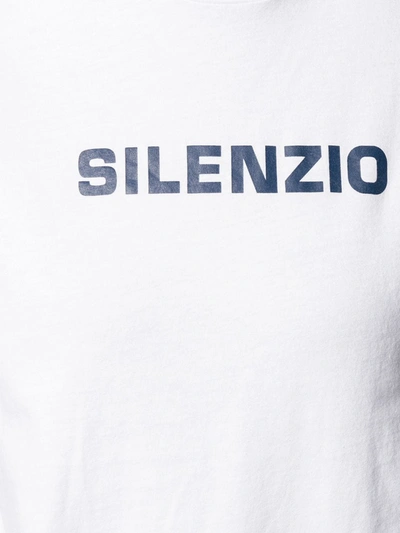 Aspesi Slim Fit Cotton T-shirt With Lettering In White