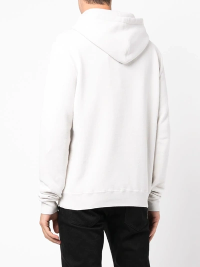 Saint Laurent Optical Illusion-print Relaxed Hoodie In Grey