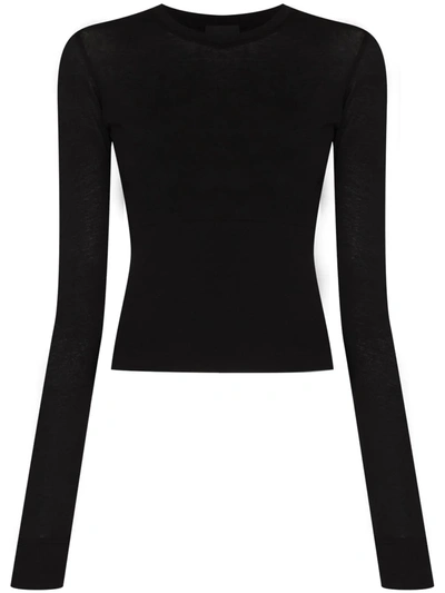 Shop Wardrobe.nyc Long-sleeve Cotton T-shirt In Black