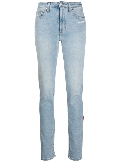 Shop Off-white High-rise Skinny Jeans In Blue