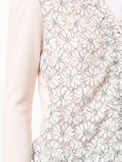 Shop Onefifteen Long-sleeved Lace Cardigan In Pink