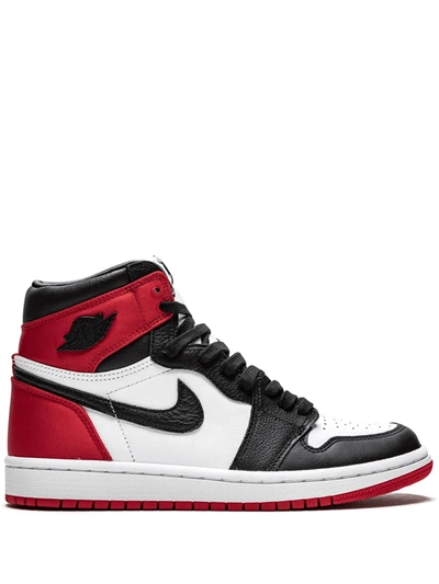 Shop Jordan Air  1 High Og "satin Black Toe" Sneakers