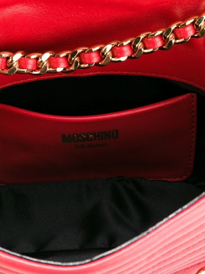 Shop Moschino Biker Crossbody Bag In Red