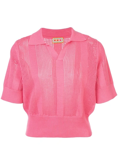 Shop Lhd Le Phare Knitted Polo In Pink