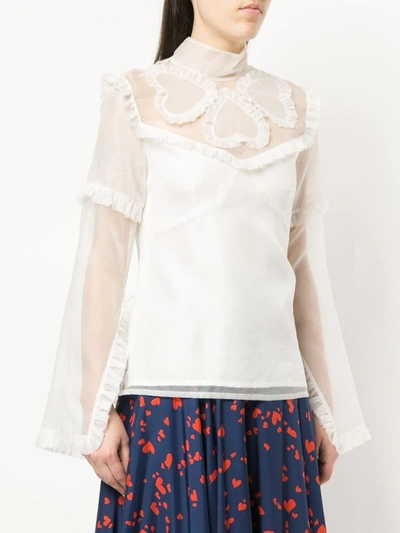 Shop Macgraw Queen Of Hearts Blouse In White
