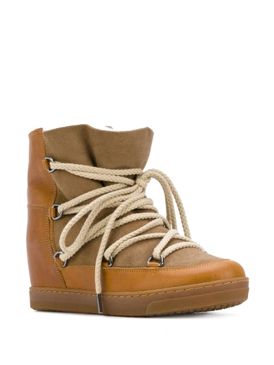 Shop Isabel Marant Nowles Hidden-wedge Boots In Brown