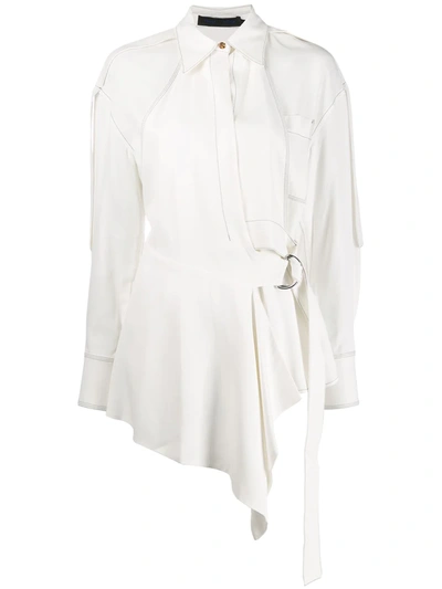 Shop Proenza Schouler Oversized Top Stitched Button Down Shirt In White