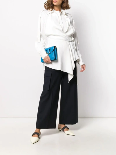 Shop Proenza Schouler Oversized Top Stitched Button Down Shirt In White