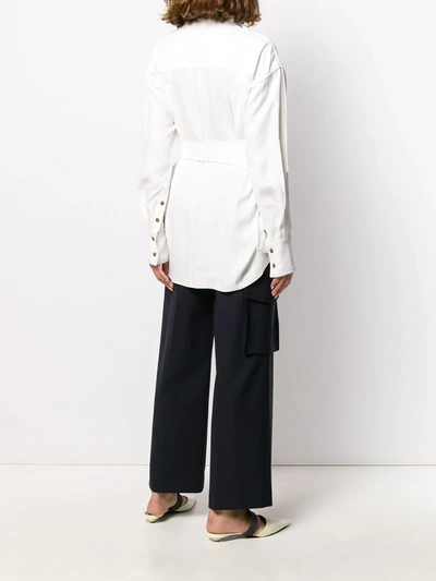 Shop Proenza Schouler Oversized Top Stitched Button Down Shirt In White