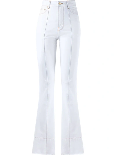 Shop Amapô High Waist Flared Jeans In White