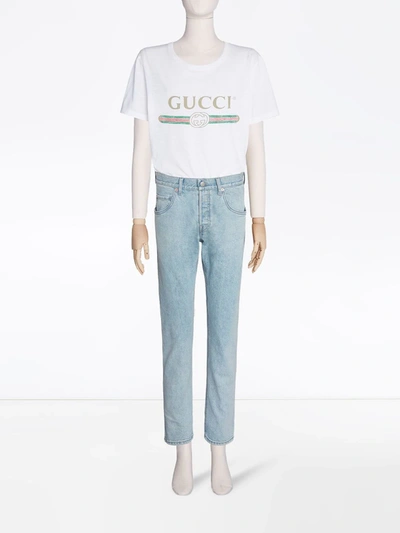 Shop Gucci Five-pocket Straight-leg Jeans In Blue