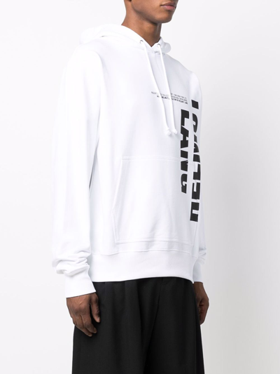 Shop Helmut Lang Marco Logo-print Pullover Hoodie In White