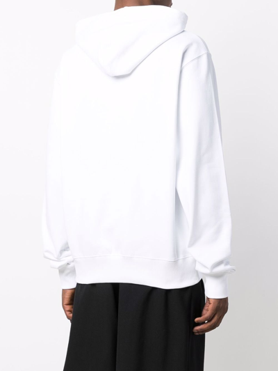 Shop Helmut Lang Marco Logo-print Pullover Hoodie In White
