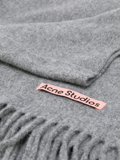 Shop Acne Studios Canada New Fringed Scarf In Grey