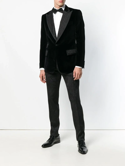 Shop Dolce & Gabbana Formal Embroidered Blazer In Black