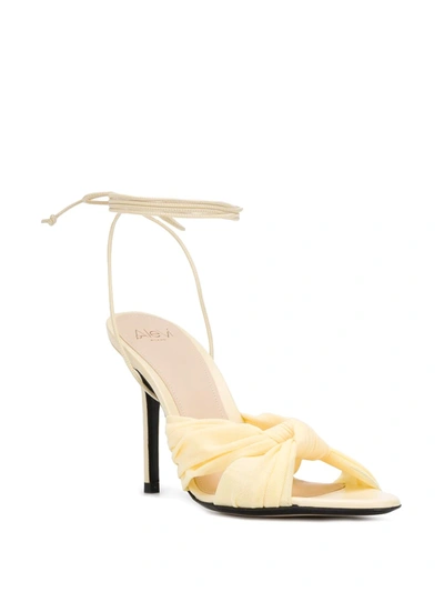 Shop Alevì Ankle Tie Heeled Sandals In Yellow