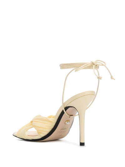 Shop Alevì Ankle Tie Heeled Sandals In Yellow