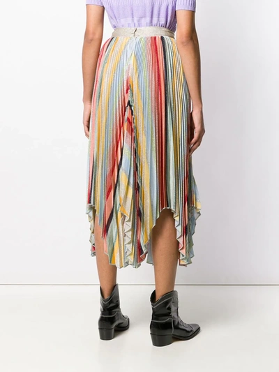 Shop Missoni Pleated Asymmetric Skirt In Blue