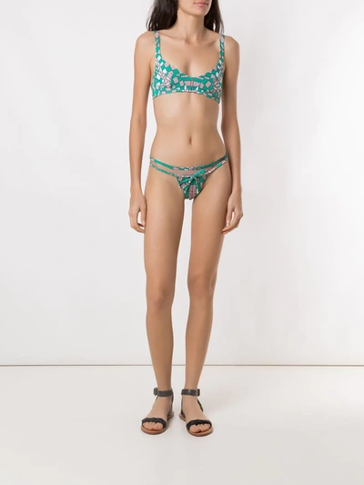 Amir Slama Geometric Print Bikini Set In Green
