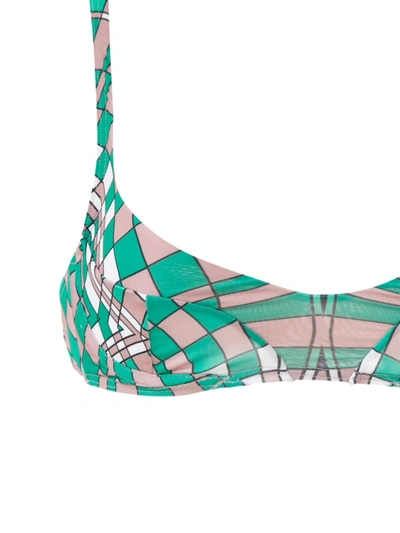 Shop Amir Slama Geometric Print Bikini Set In Green