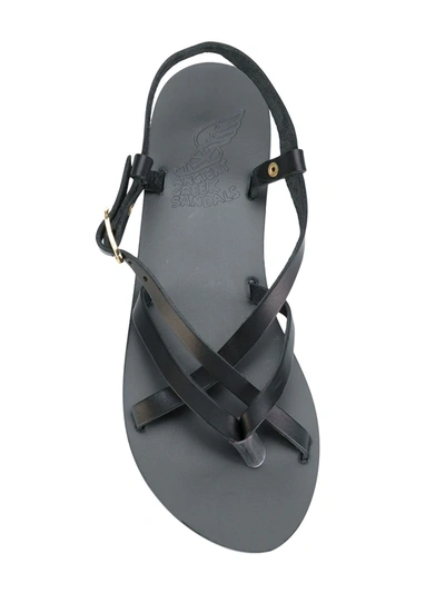 Shop Ancient Greek Sandals Semele Flat Sandals In Black