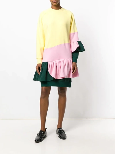 Shop Ioana Ciolacu Layered Frill-hem Dress In Yellow