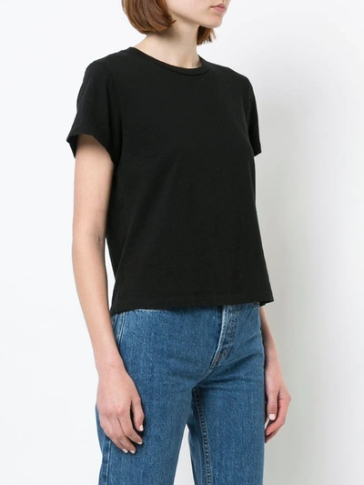 Shop Re/done Cropped Boxy T-shirt In Black