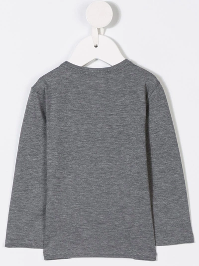 Shop Dolce & Gabbana Logo Plaque Long-sleeved T-shirt In Grey