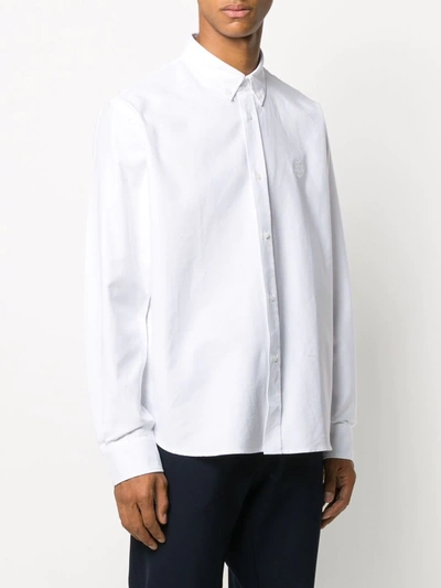 Shop Kenzo Tiger Crest Long-sleeve Shirt In White