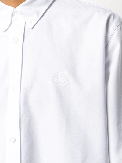 Shop Kenzo Tiger Crest Long-sleeve Shirt In White