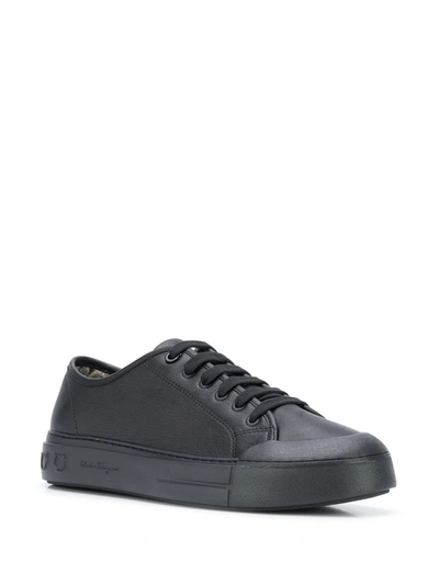 Shop Ferragamo Gancio Low-top Sneakers In Black