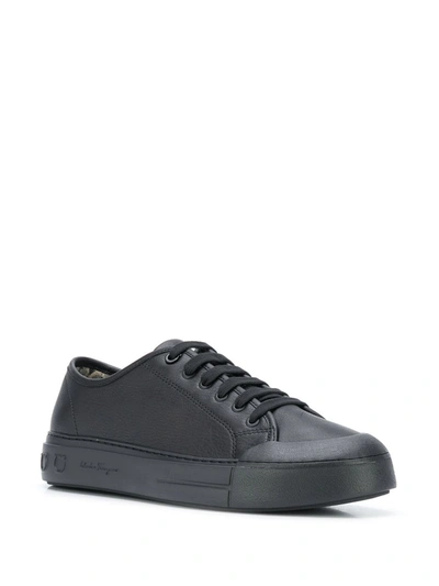 Ferragamo Gancio Low-top Sneakers In Black