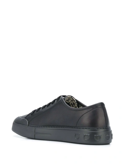 Shop Ferragamo Gancio Low-top Sneakers In Black