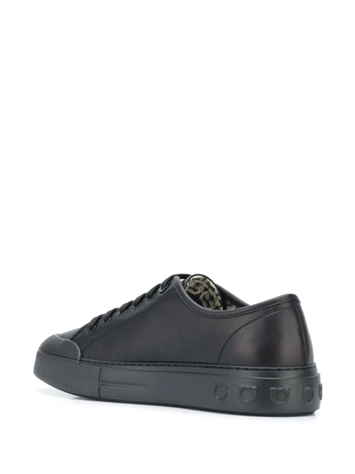 Ferragamo Gancio Low-top Sneakers In Black