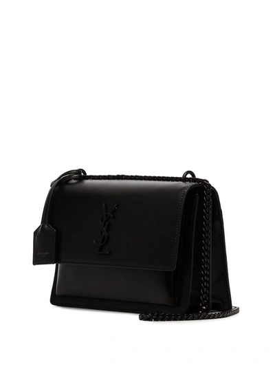 SAINT LAURENT BLACK SUNSET MEDIUM LEATHER SHOULDER BAG - 黑色