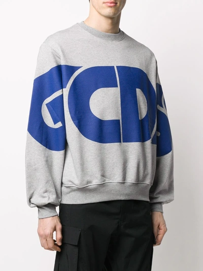 Shop Gcds Oversized Logo Sweatshirt In Grey