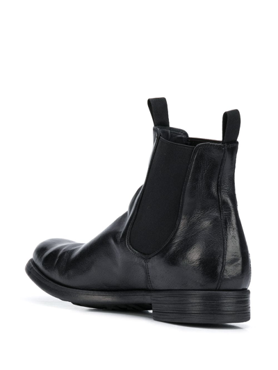 Shop Officine Creative Creased Leather Ankle Boots In Black