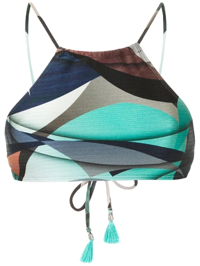 Shop Lygia & Nanny Ilana Printed Bikini Top In Blue