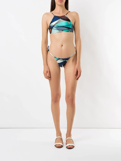 Shop Lygia & Nanny Ilana Printed Bikini Top In Blue